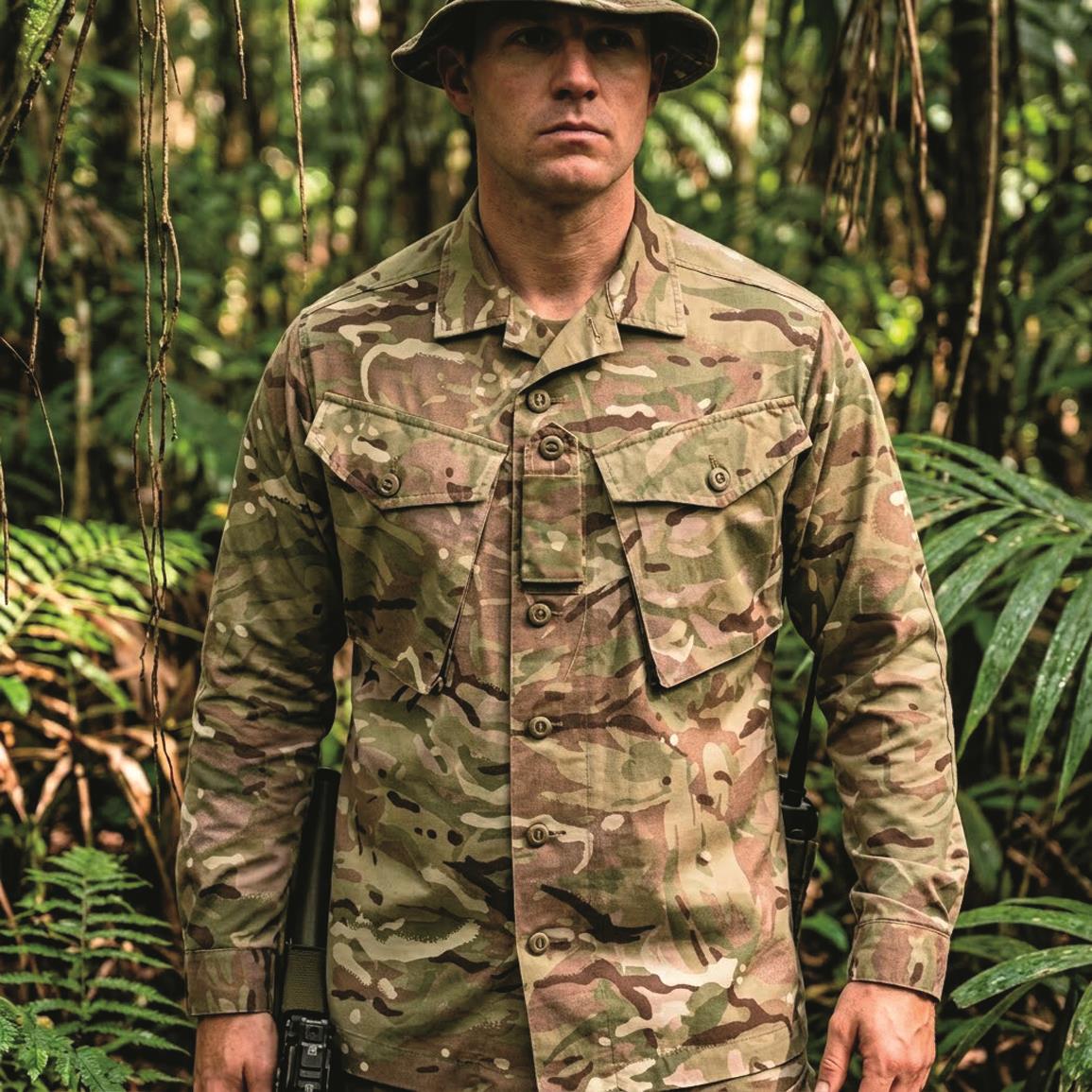 British Military Surplus Tropical Combat Jacket, Used — SMALL / Multi Terrain Pattern