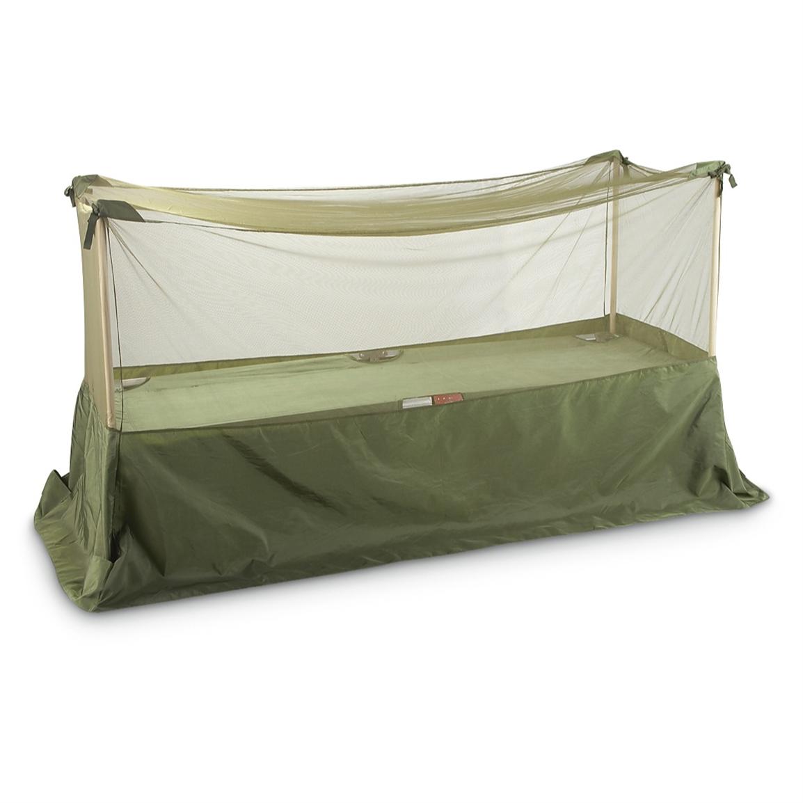 British Military Surplus Mosquito Net with Poles, New