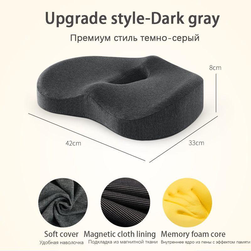 Comfortable Car Waist And Back Cushion — Dark grey Cushion upgrade