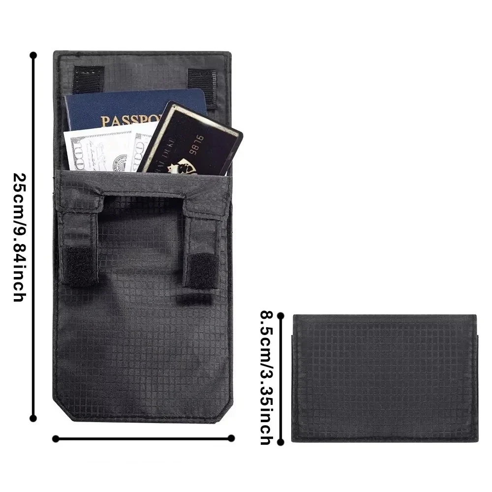 Slim belt wallet pouch with hidden pocket, black