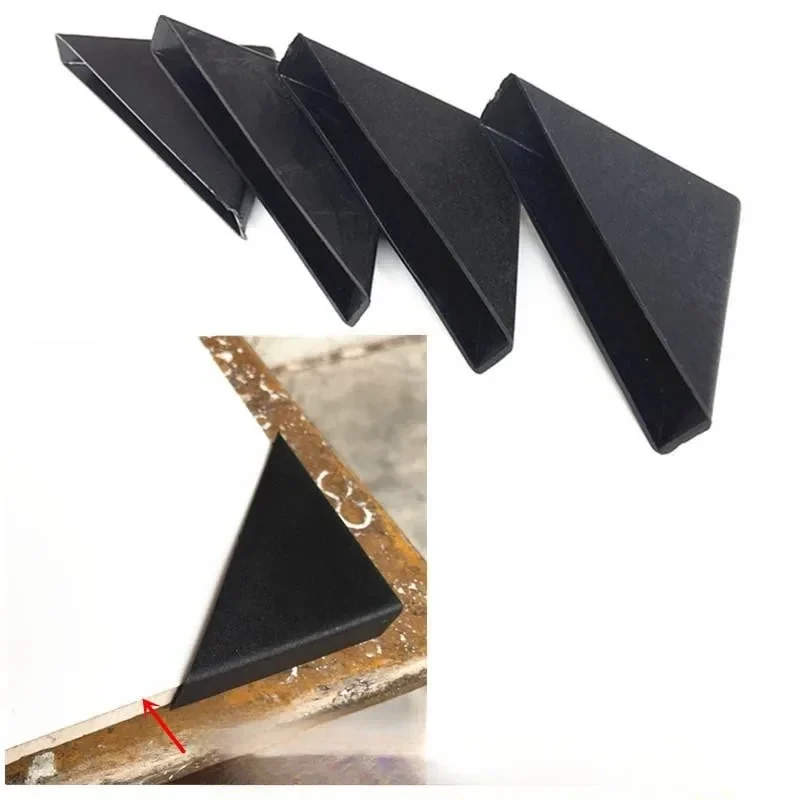 Black corner protectors for glass, mirrors and panels, pack of 16 — representative supplier photograph