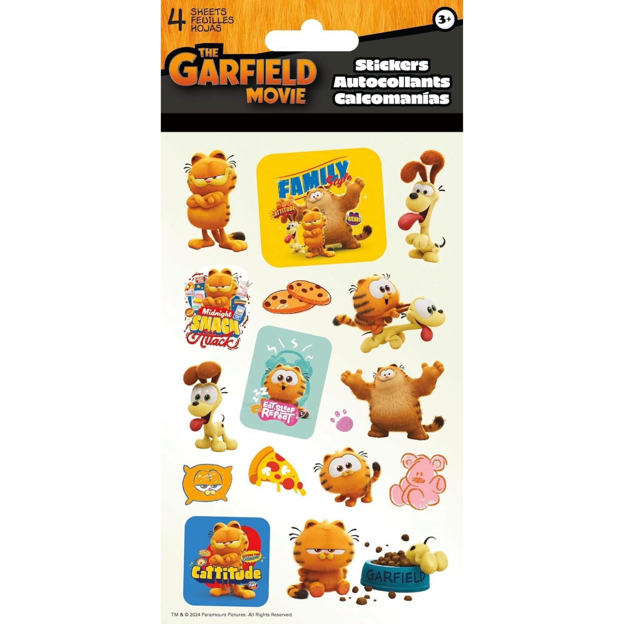 Bulk 78-Pack: The Garfield Movie 4 Sheet Sticker Set