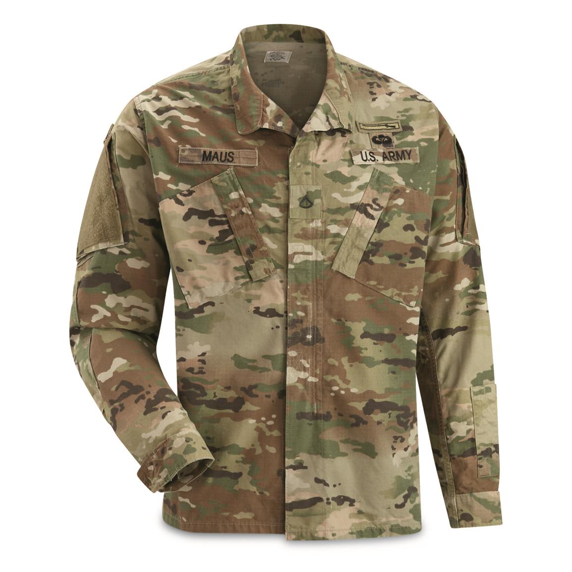 U.S. Military Surplus Camouflage Field Shirt, Used — Small / Multicam