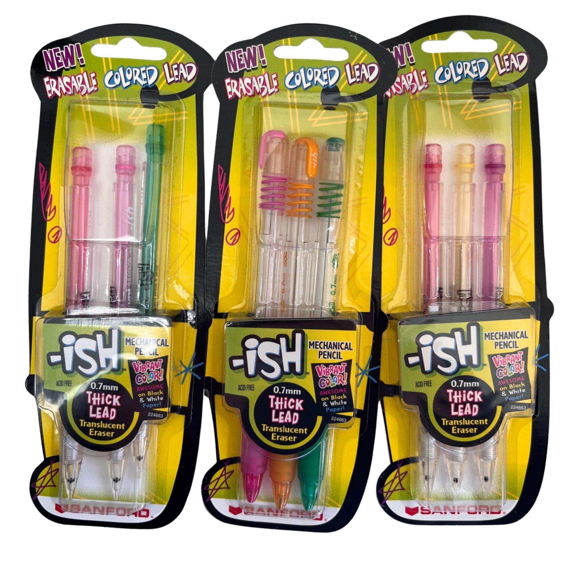 Bulk 54-Pack: 3 Pack Mechanical Pencils 0.7mm in Assorted Styles