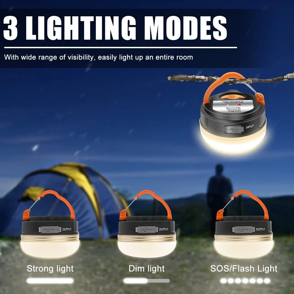 Rechargeable LED camping lanterns, 3 pack — representative supplier photograph