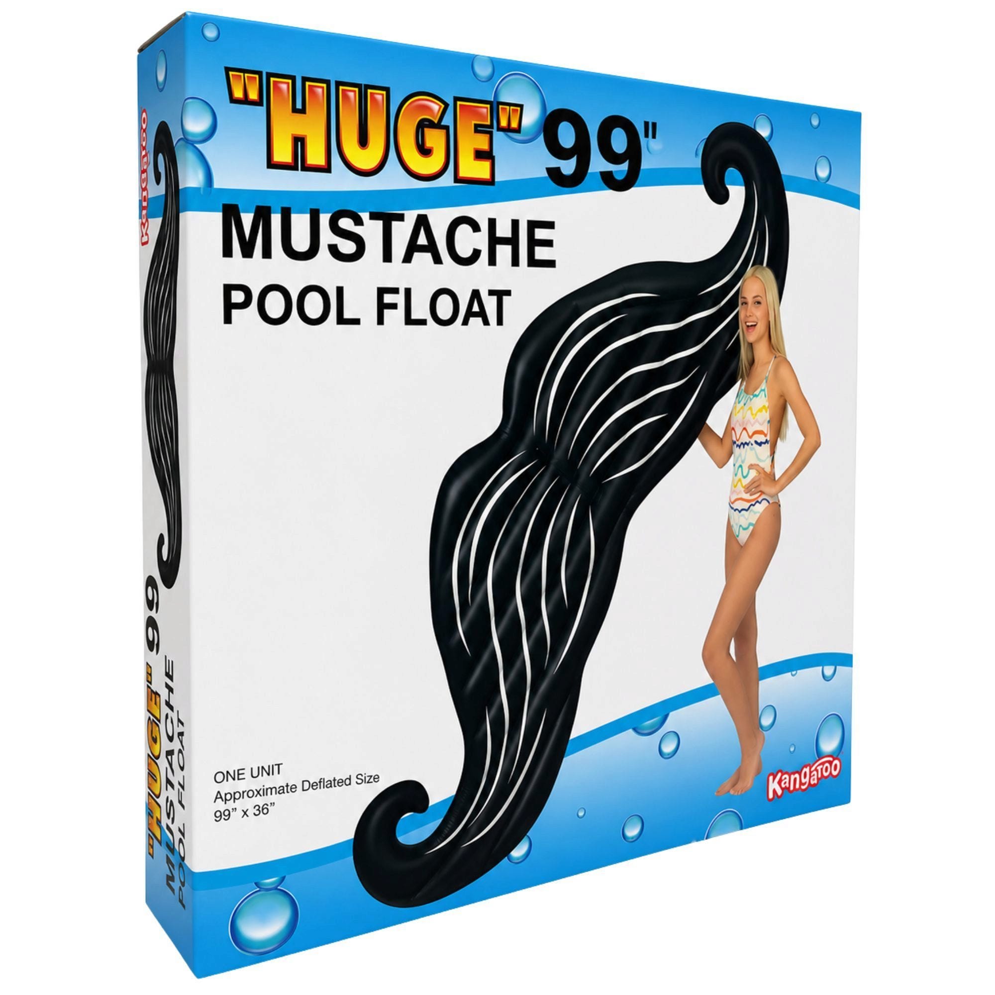 Huge 99" Black Mustache Pool Float (pack of 4)