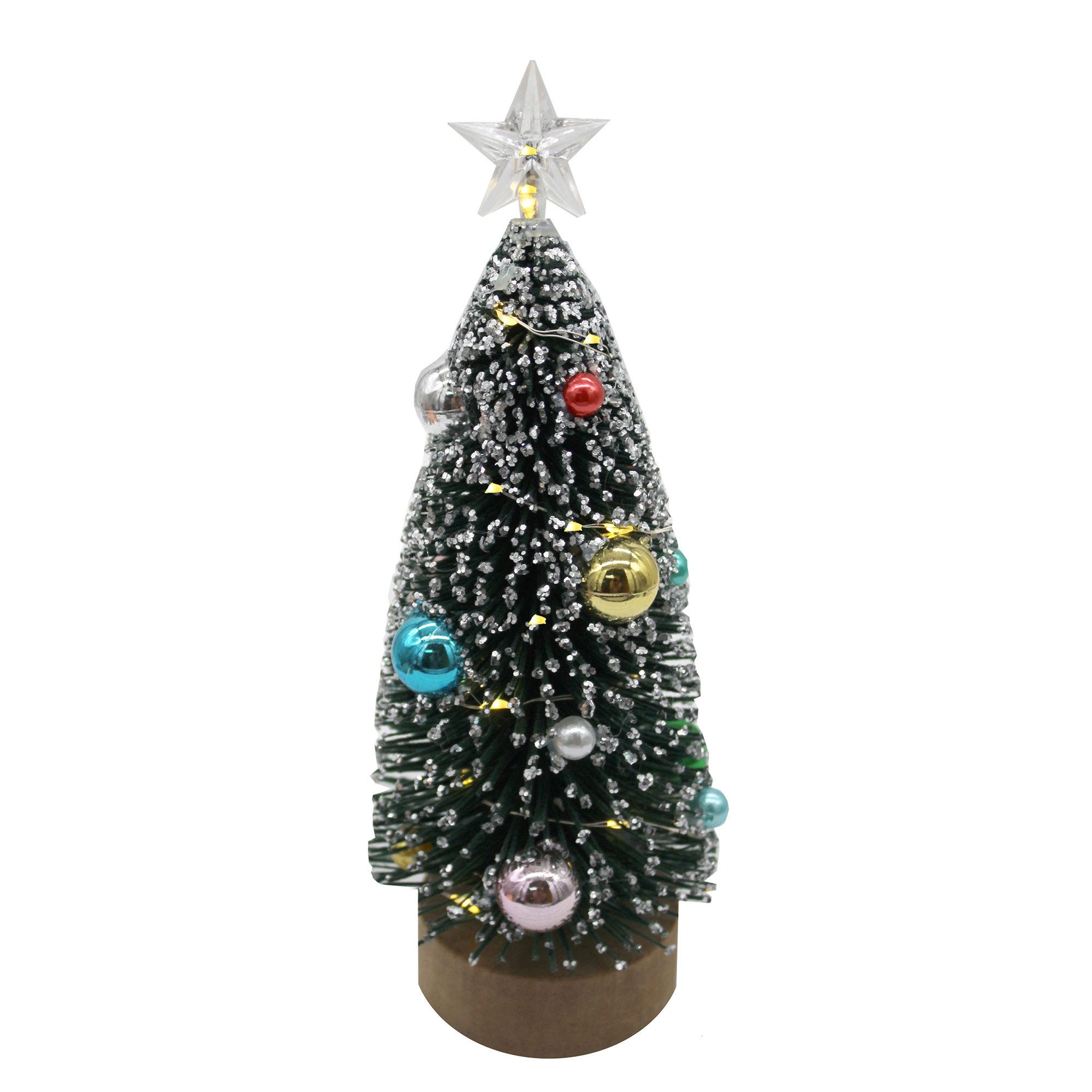 LED Pre-lit Small Decorated Christmas Tree (pack of 6)
