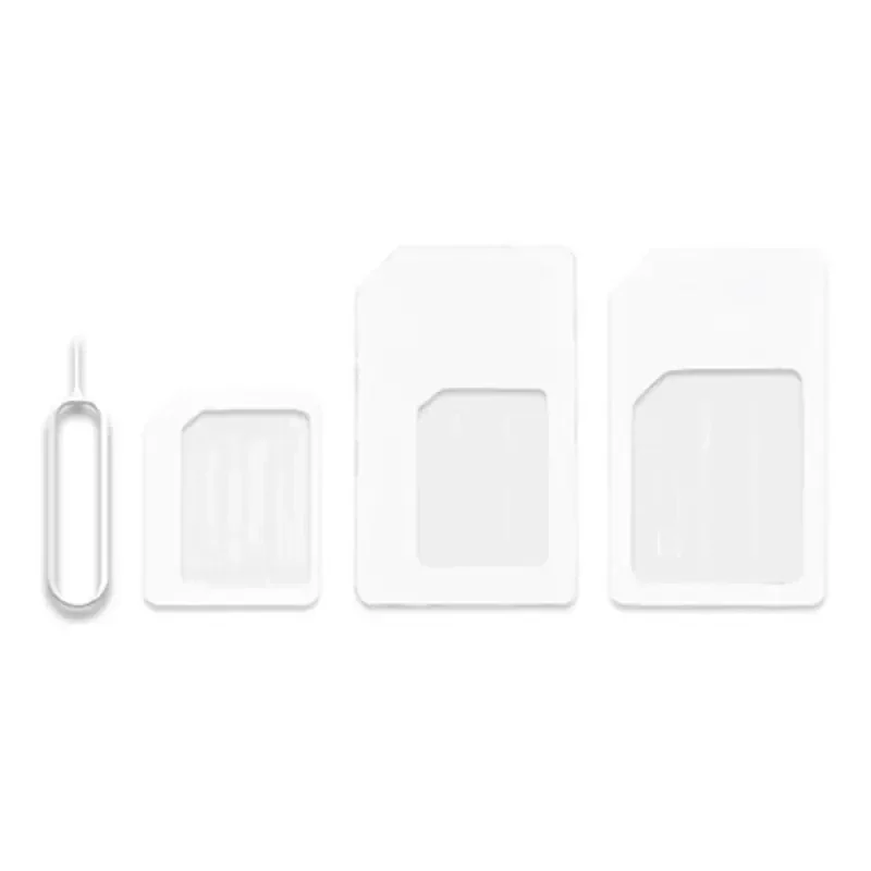 SIM card adapter set: nano to micro and standard, with eject pin