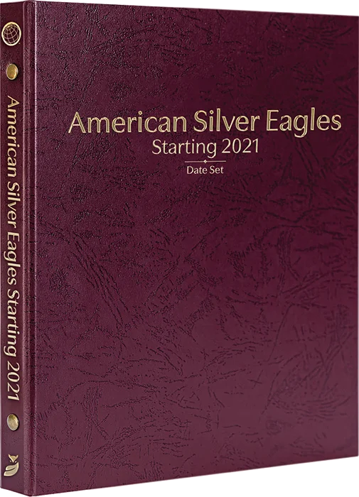 American Silver Eagles Starting 2021, Date Set P, S & W (Burgundy)