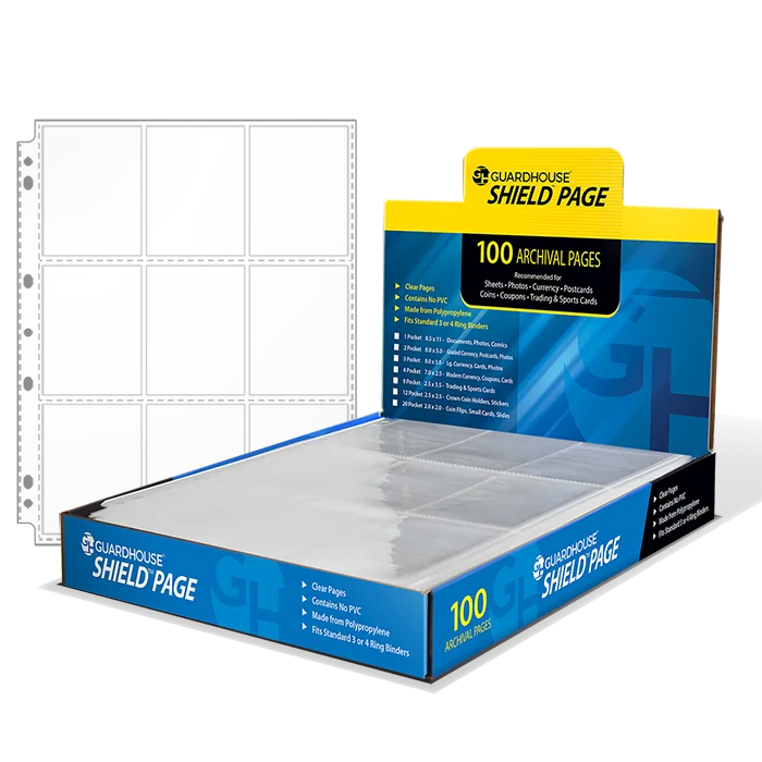 Guardhouse Shield 9 Pocket (100 pack) Polypropylene Pages