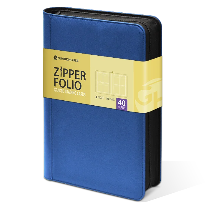 Graded Trading Card Zipper Folio for 40 PSA Card Slabs - Blue Denim