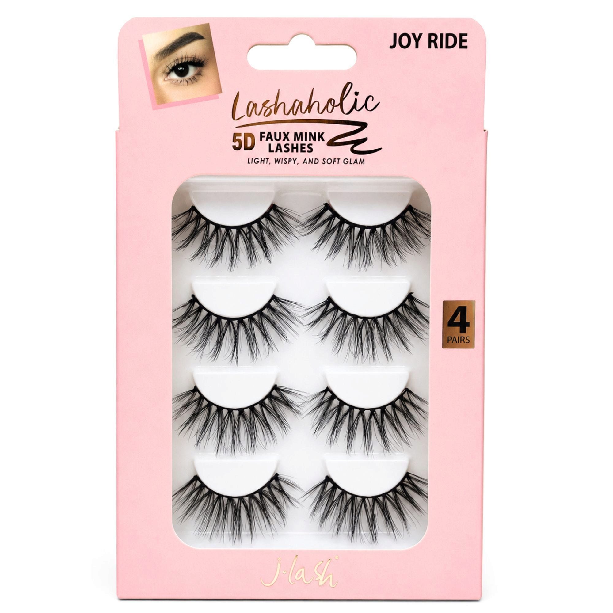 Bulk 27-Pack: 5D Faux Mink Lashaholic Joy Ride Lashes 4 Pack