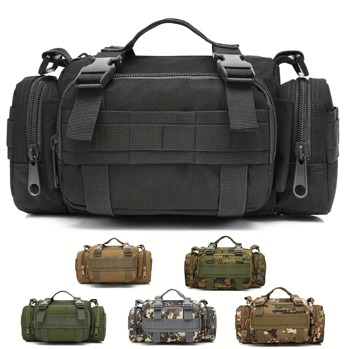 Tactical waist and shoulder bag with MOLLE webbing — representative supplier photograph