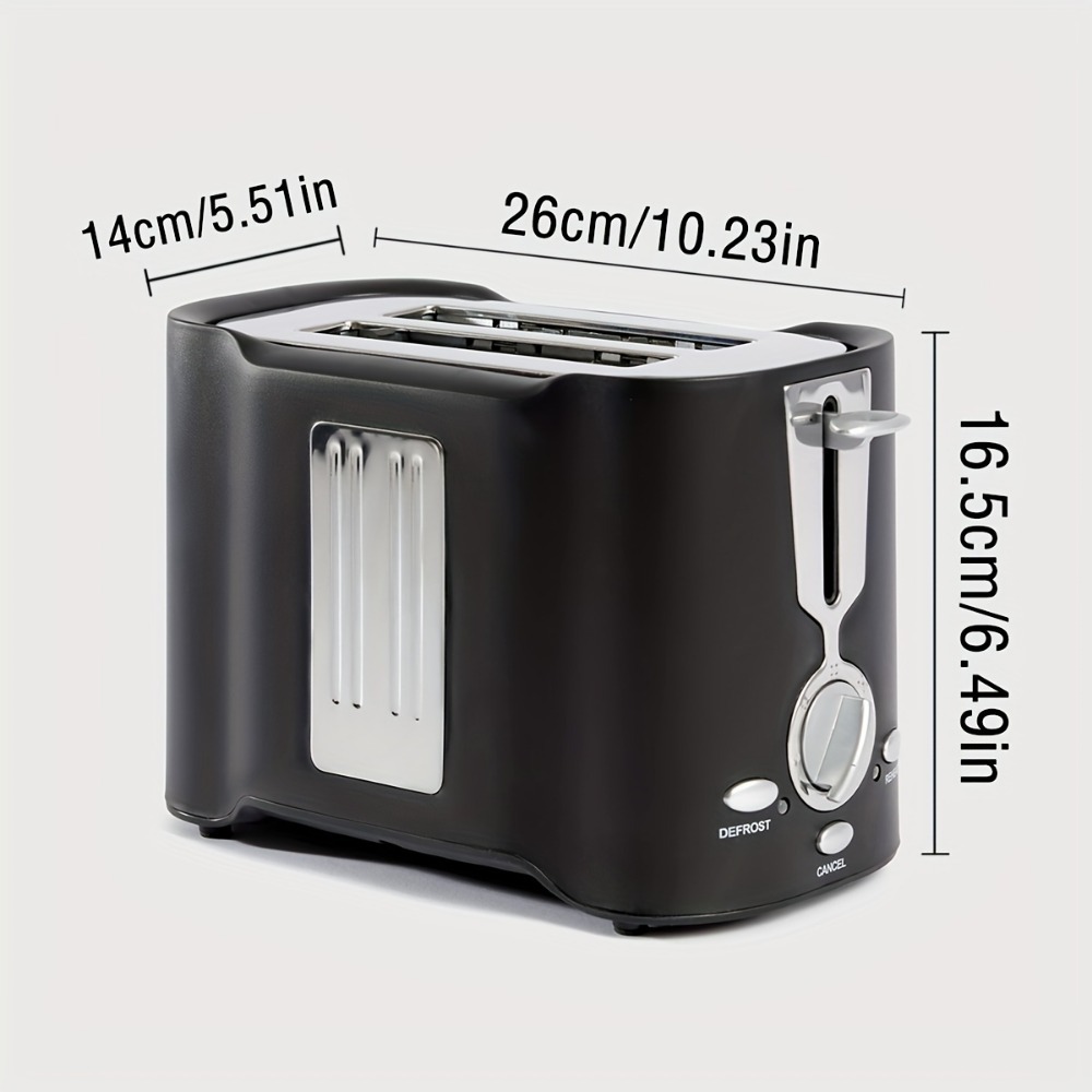 2 Slice Toaster, Quick & Even Results Every Time, Wide Slots Fit Any Size Bread Drop-Down Crumb Tray For Easy Clean Up, Stainless — Black1