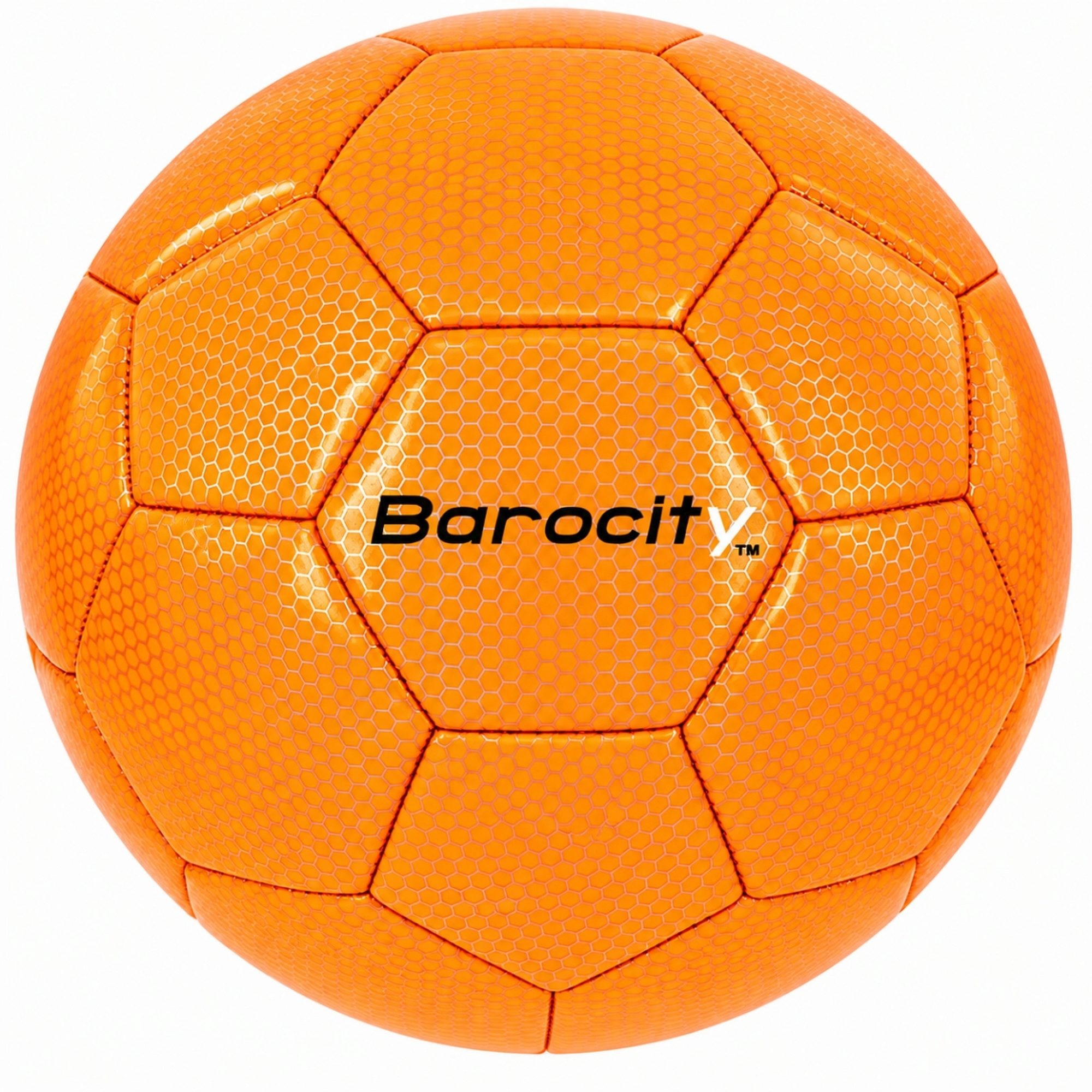 Barocity Orange Reflective Rainbow Hex Pattern Size 5 Soccer Ball (pack of 7)