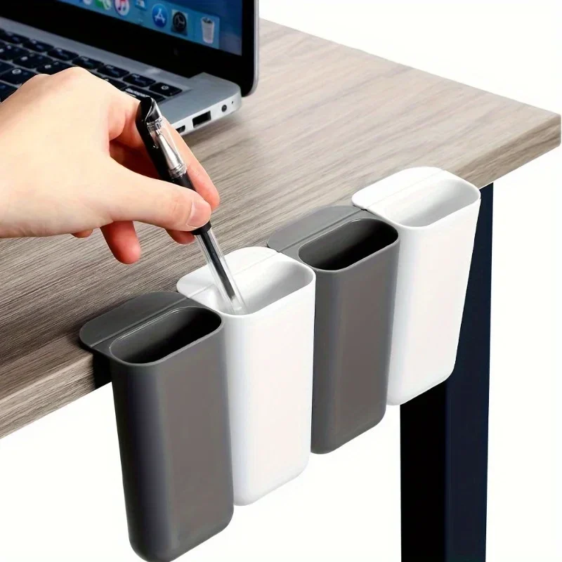 Stick-on desk edge pen holder cup, 1 or 2 — representative supplier photograph