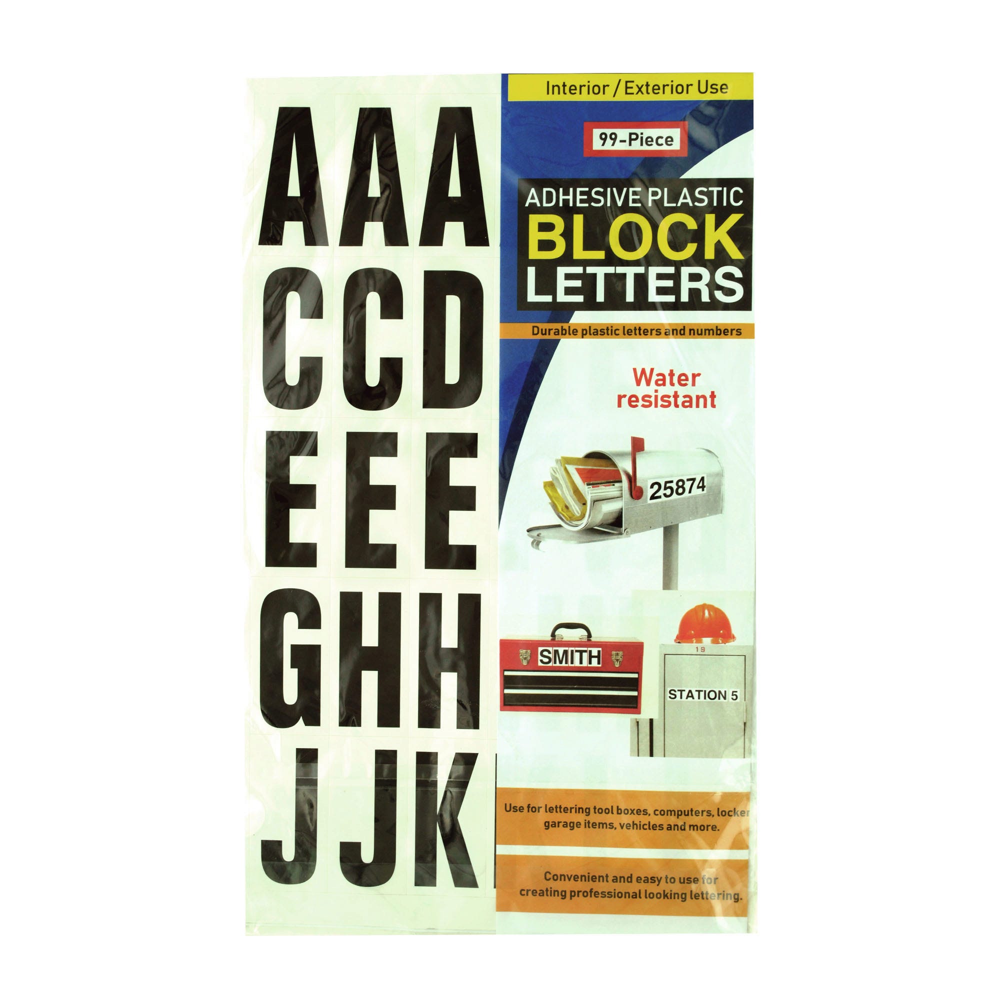 Bulk 24-Pack: Adhesive Plastic Block Letters