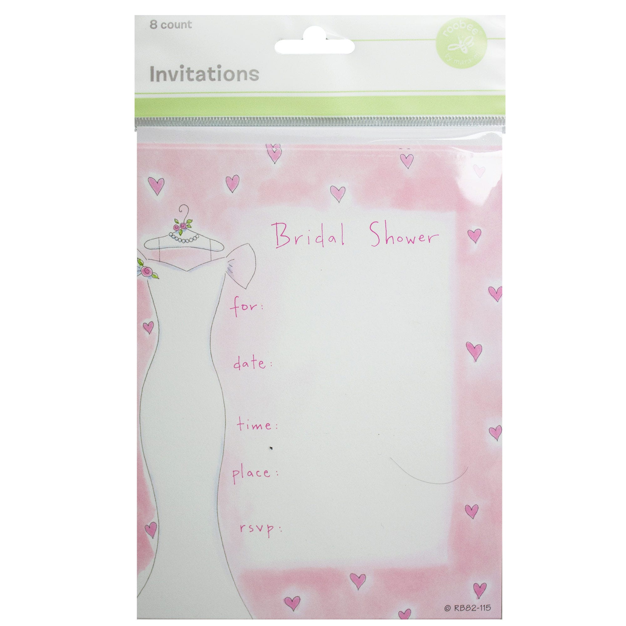 Bulk 60-Pack: 8 Count Dress Bridal Shower Invitation Set