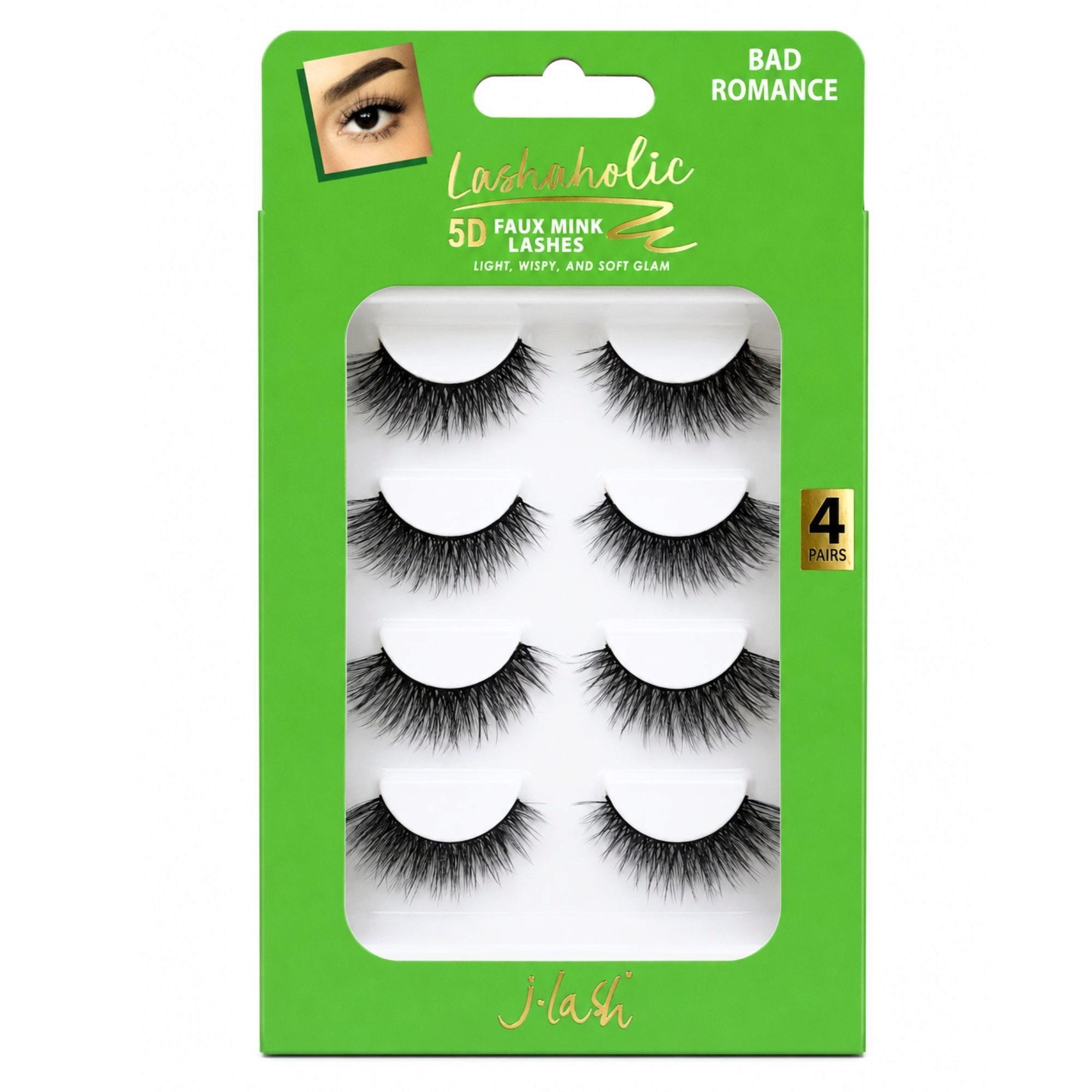 Bulk 27-Pack: 5D Faux Mink Lashaholic Bad Romance Lashes 4 Pack