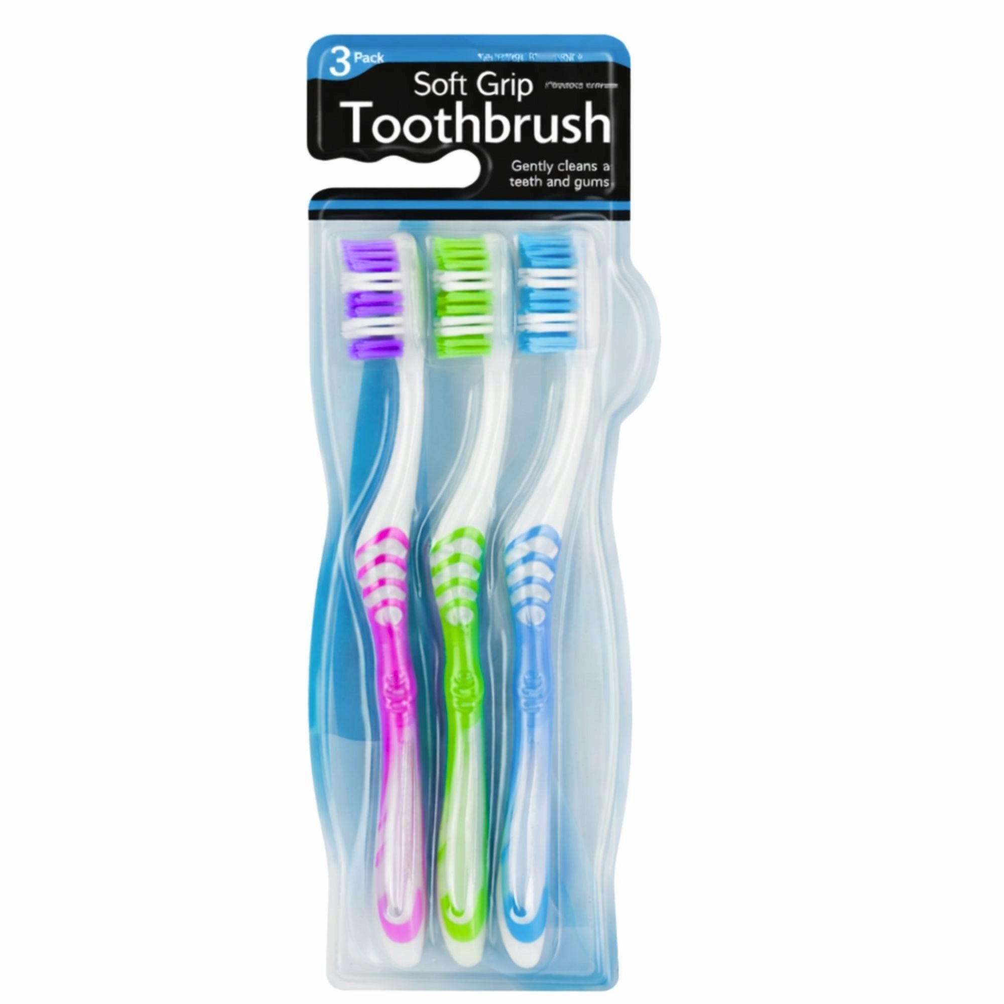 Bulk 24-Pack: Soft Grip Toothbrush Set