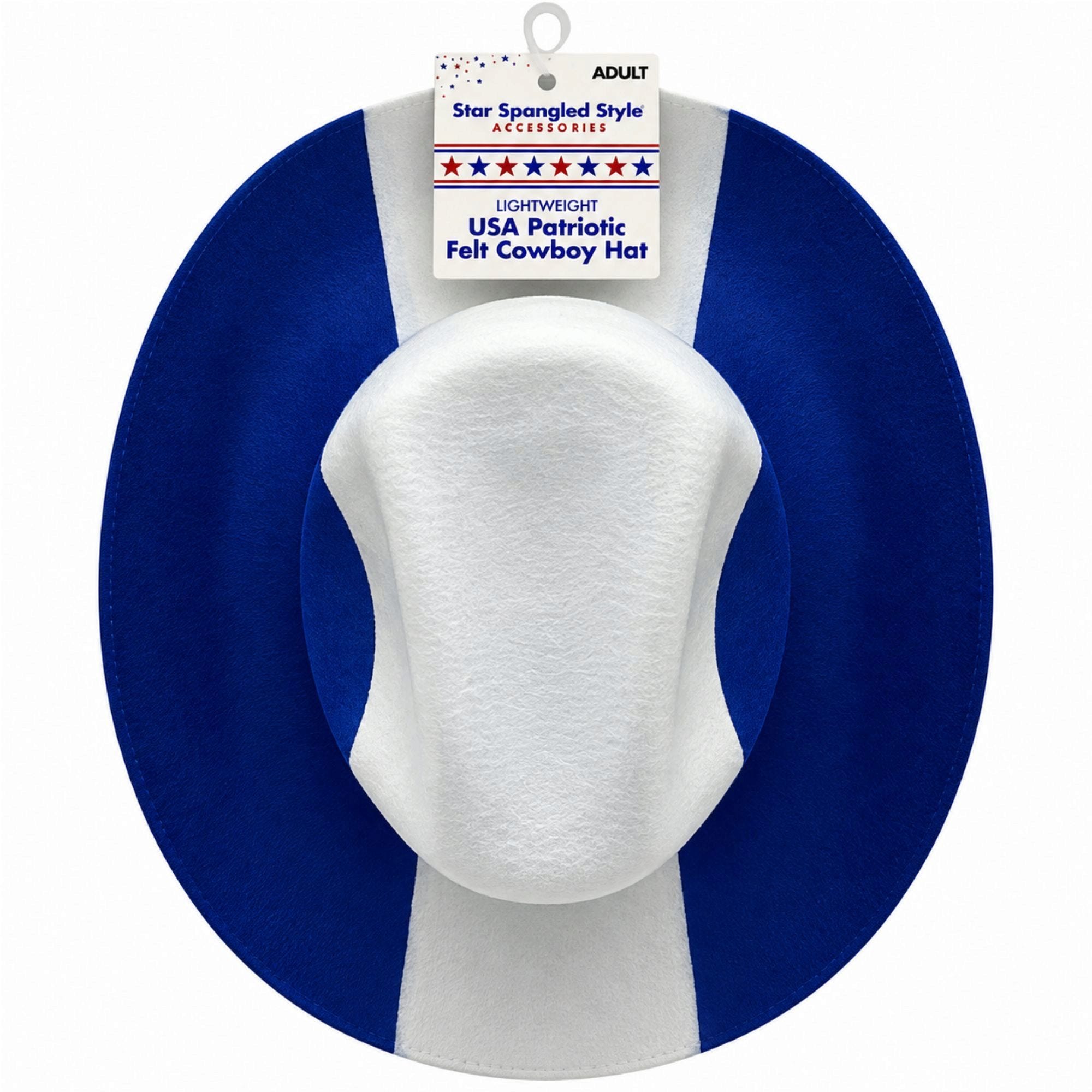Bulk 24-Pack: USA Fan Patriotic Cowboy Hat Durable Costume Accessory