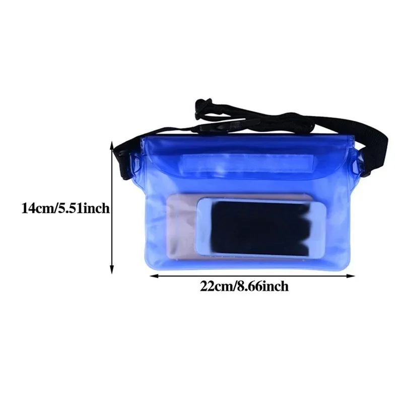 Waterproof waist pouch for phone and keys, roll-top dry bag with strap — representative supplier photograph