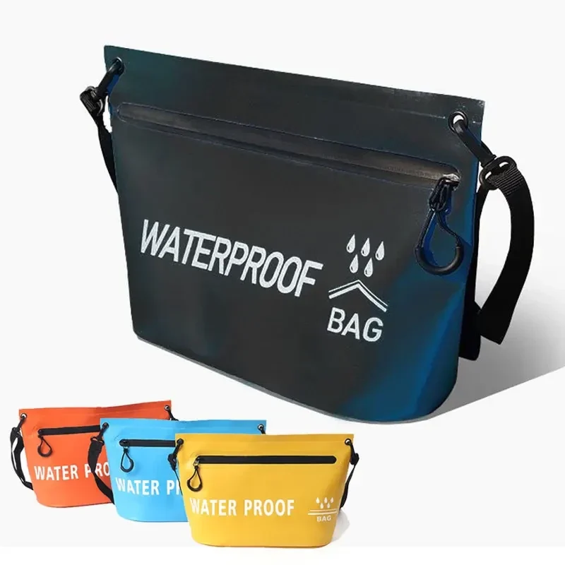 Waterproof waist dry bag with zip seal and belt strap, black — representative supplier photograph