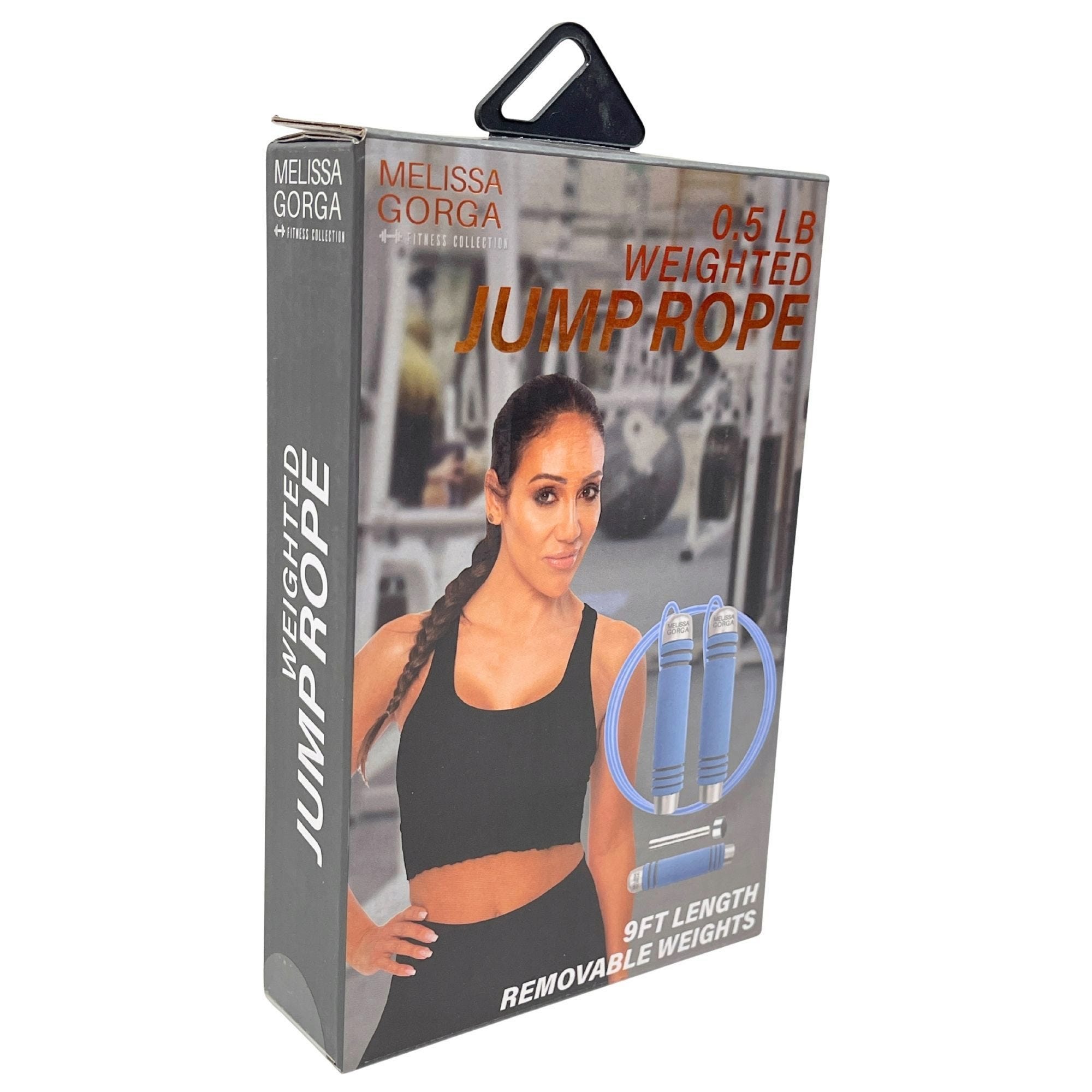 Fitness Collection 9 Foot 1 Lb Weighted Jump Rope with Removable Weights in Blue (pack of 8)