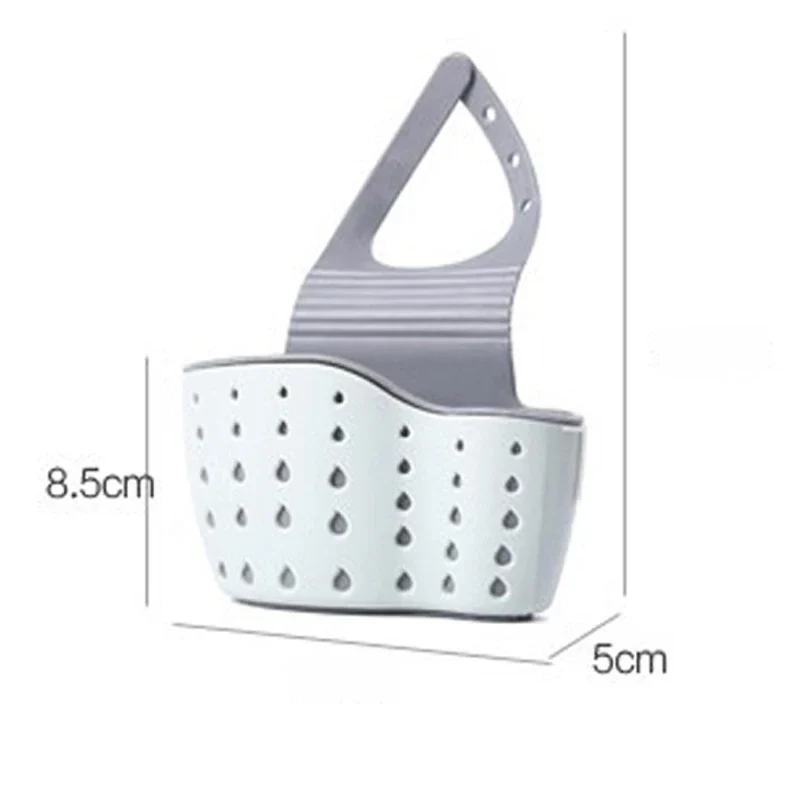 Hanging sink caddy for sponges and brushes, adjustable strap — representative supplier photograph