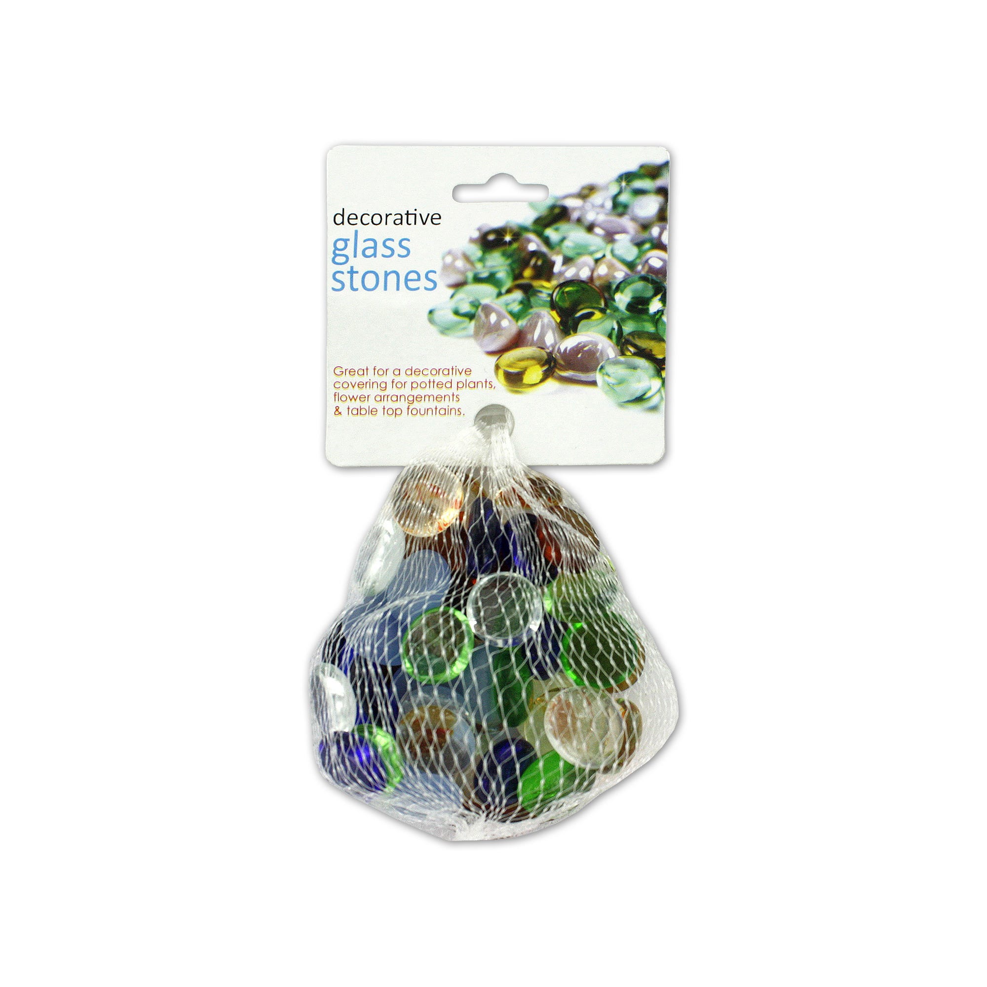 Bulk 24-Pack: Decorative Colored Glass Stones