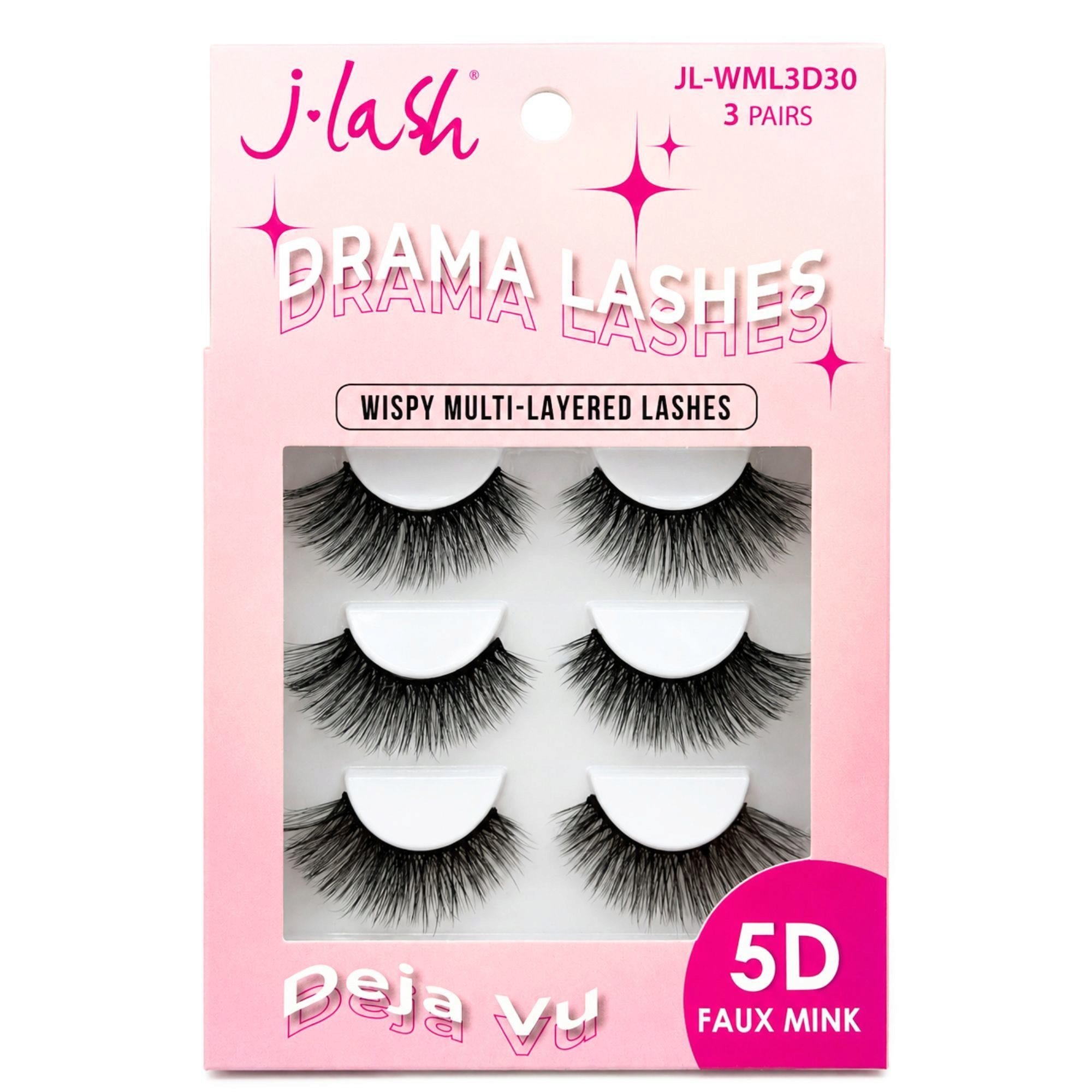 Bulk 32-Pack: 5D Faux Mink Deja Vu Wispy Drama Lashes 3 Pack