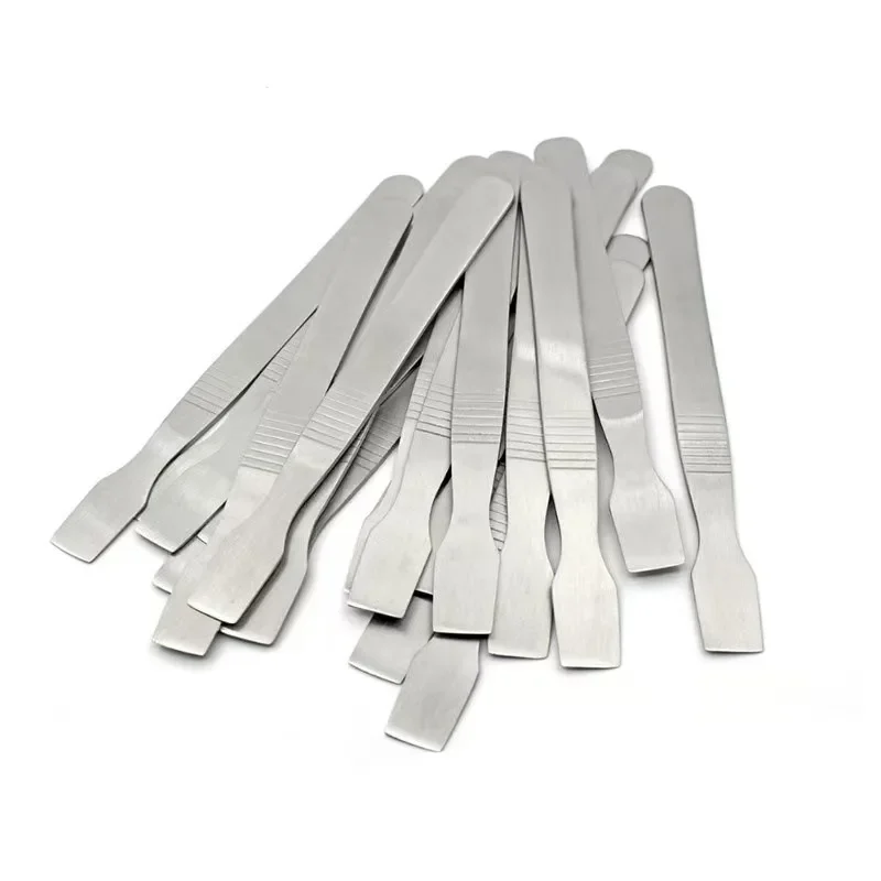 Thin steel scraper and pry spatula for electronics repair, 120 mm — representative supplier photograph