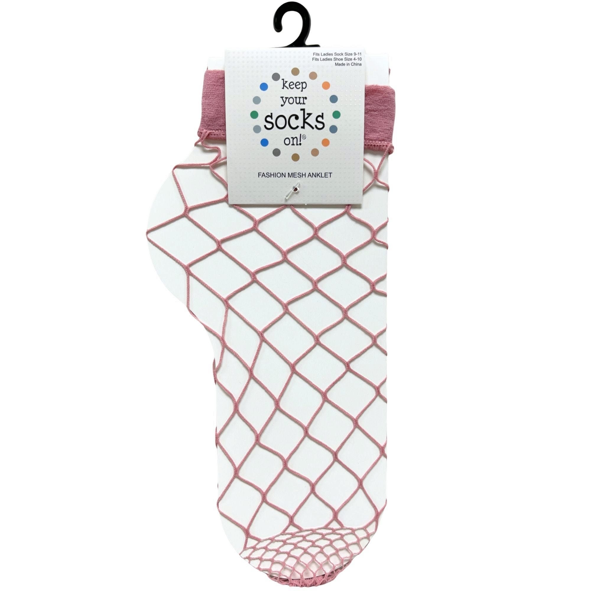 Bulk 45-Pack: Legale 1 Pair Mesh Anklet Large Fishnet Blush Ladies Shoe Size 4-10
