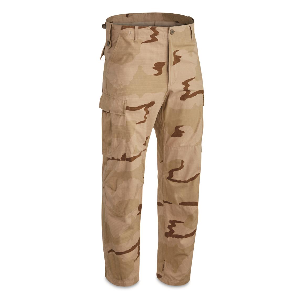 Saudi Military Surplus Camo BDU Pants, Used — 3-Color Desert / Small