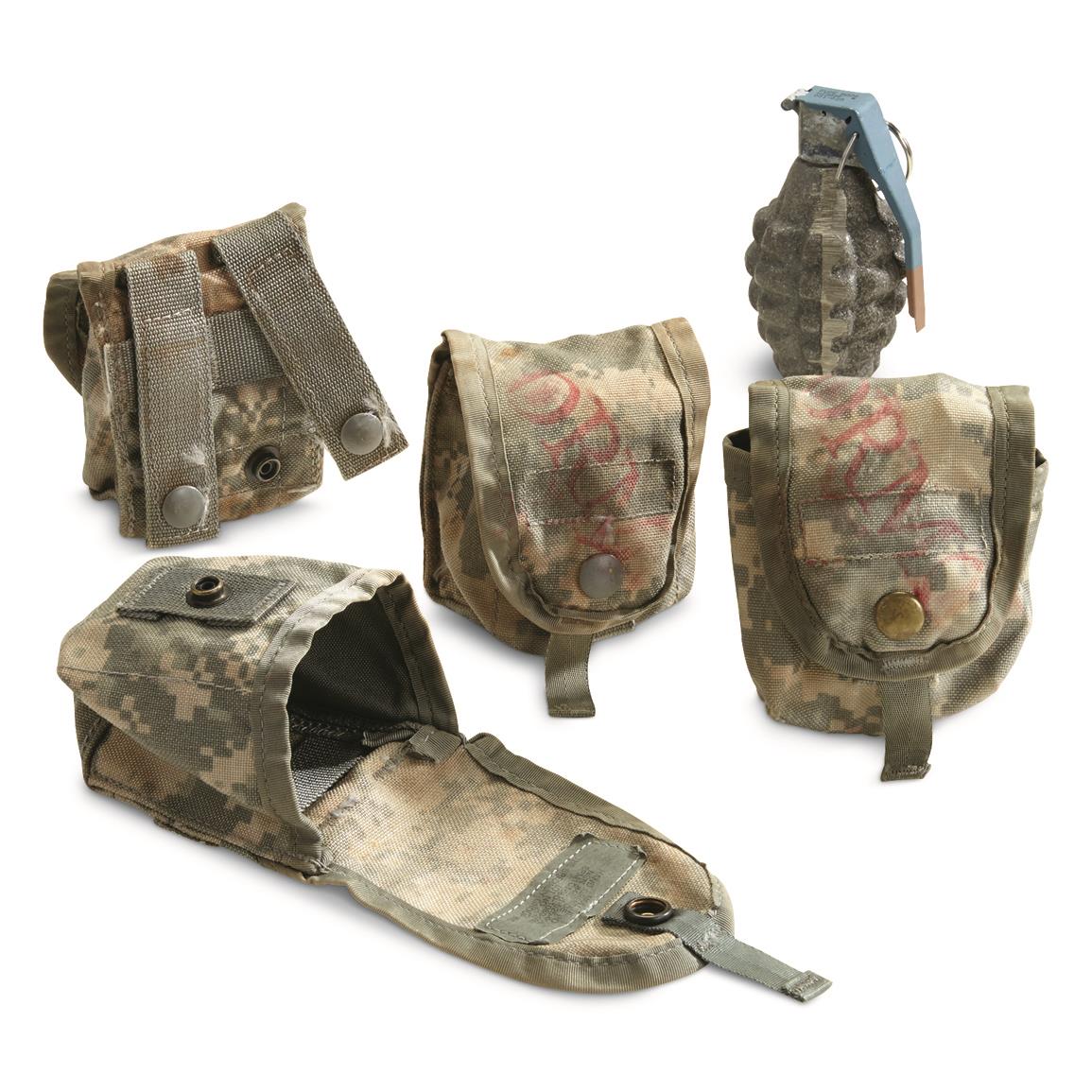 U.S. Military Surplus Grenade Pouches, 4 Pack, Used — ACU