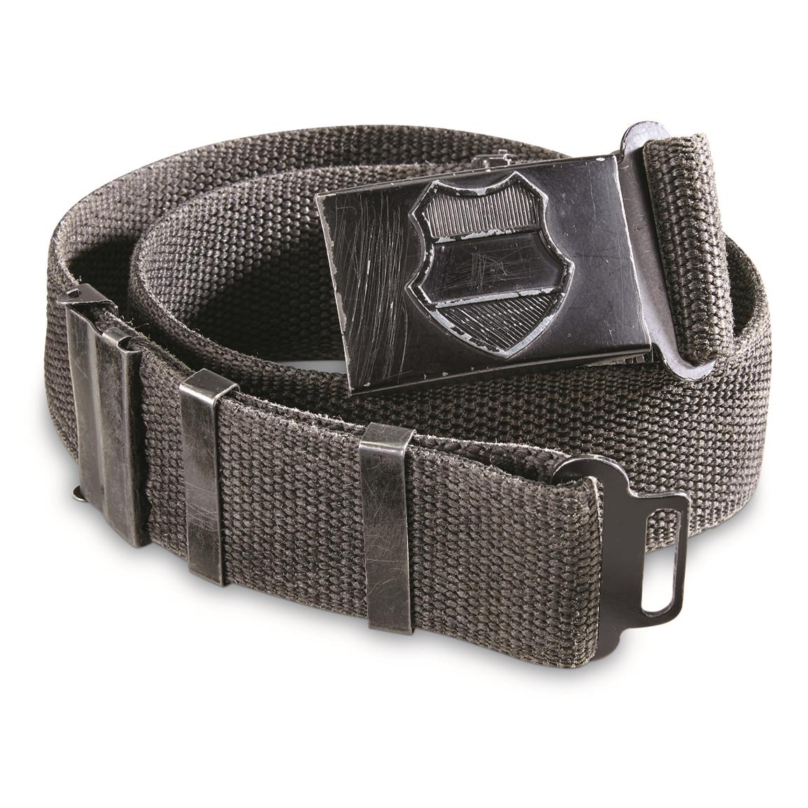 Hungarian Military Surplus Canvas Pistol Belt, Used — One Size Fits Most