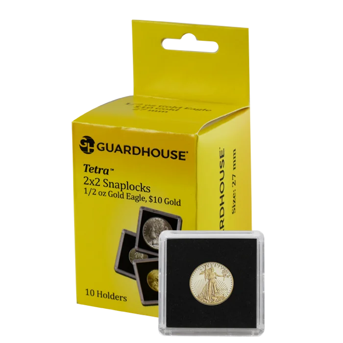 1/2 Oz American Gold Eagle 2x2 Tetra Snaplock Coin Holder - 10 per pack