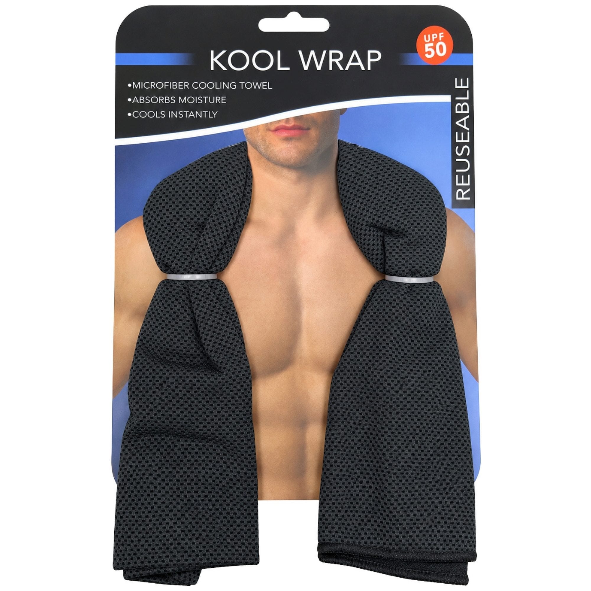 Bulk 18-Pack: Kool Wrap Microfiber Cooling Towl in Black