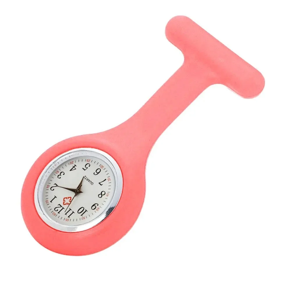 Silicone clip-on fob watch with brooch pin, quartz — representative supplier photograph