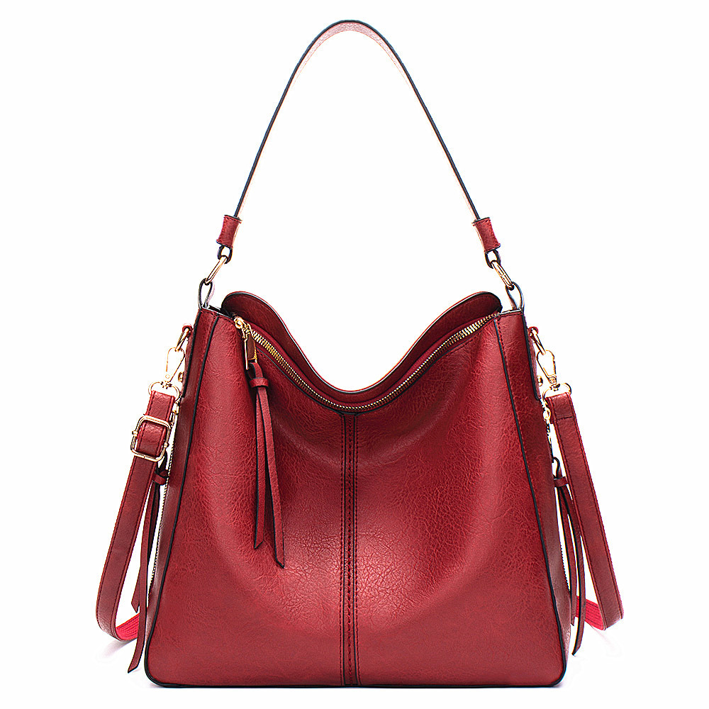 Hobo Bags Women High Capacity Handbags Fahsion Commuting Crossbody Shoulder Bag Shopping Totes — Red