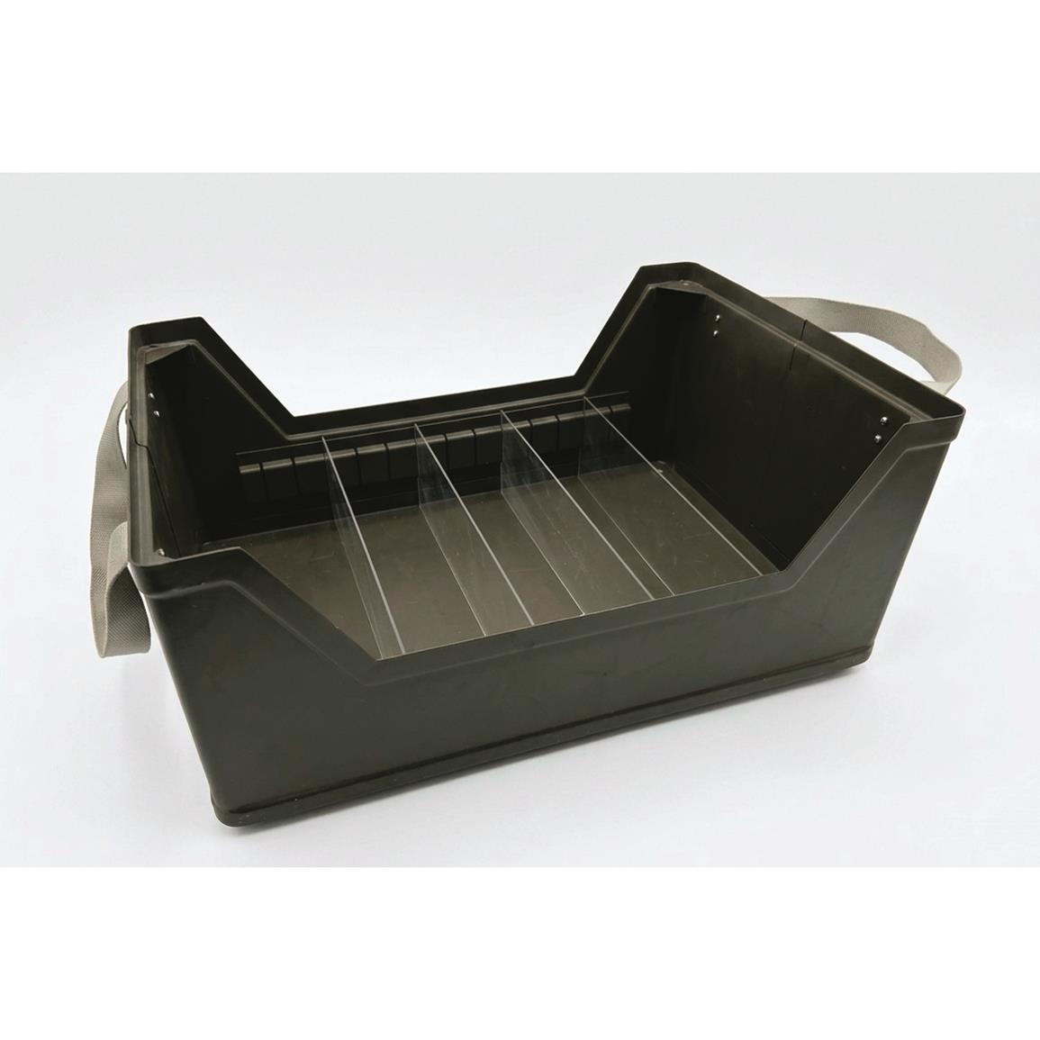 Italian Military Surplus Steel Stacking Parts Box with Handles, New