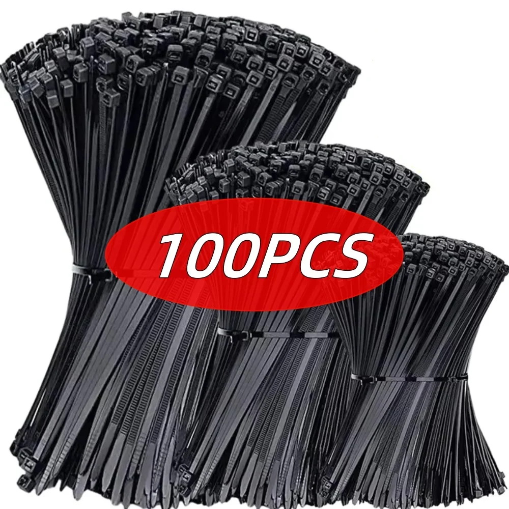Self-locking nylon cable ties, pack of 100