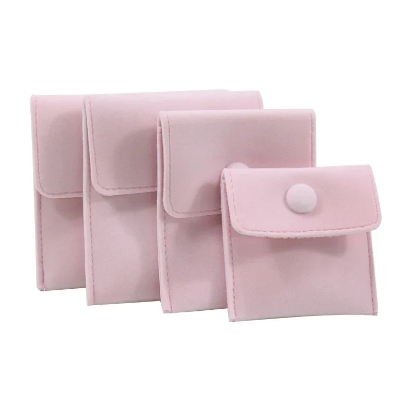 Velvet snap-flap jewelry pouch, 7 cm or 9.5 cm square — representative supplier photograph