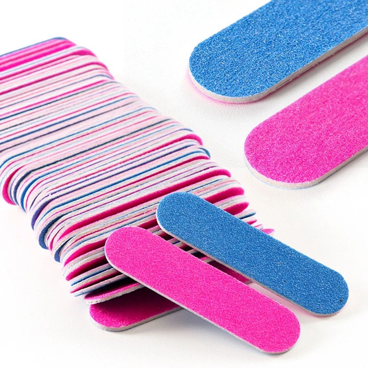 Mini double-sided nail files, 180/240 grit, 10 to 2000 pack — representative supplier photograph