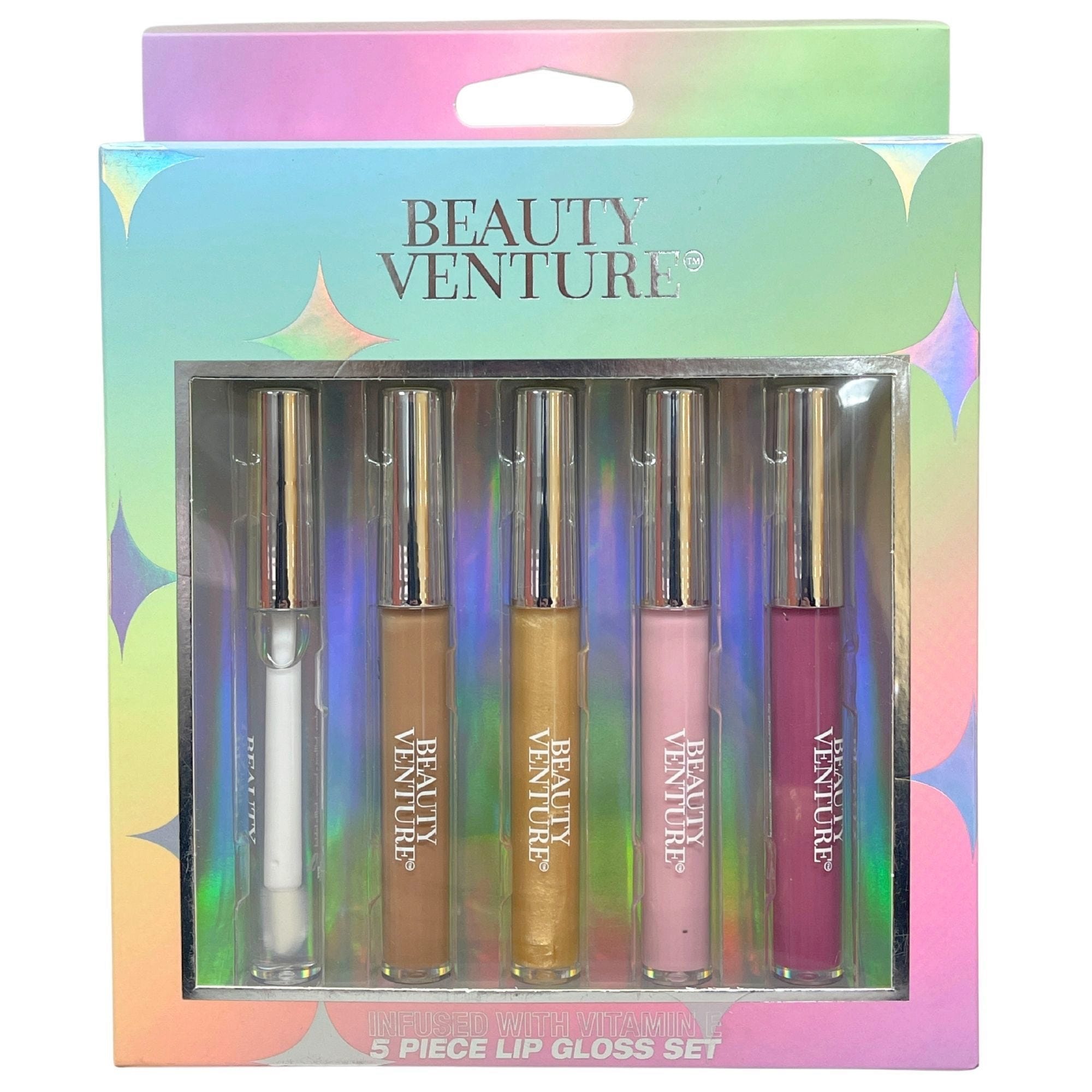 Bulk 16-Pack: Beauty Venture 5 Piece Lip Gloss Set in Natural Tones