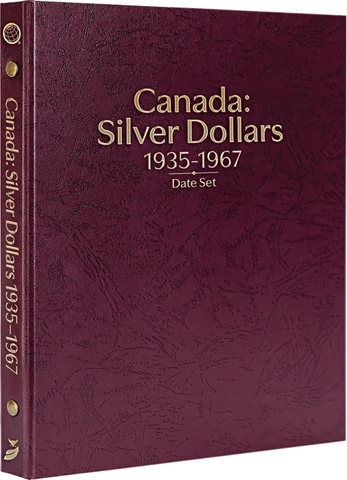 Canada Silver Dollars: 1935-1967 Date & Mintmark Set (Burgundy)