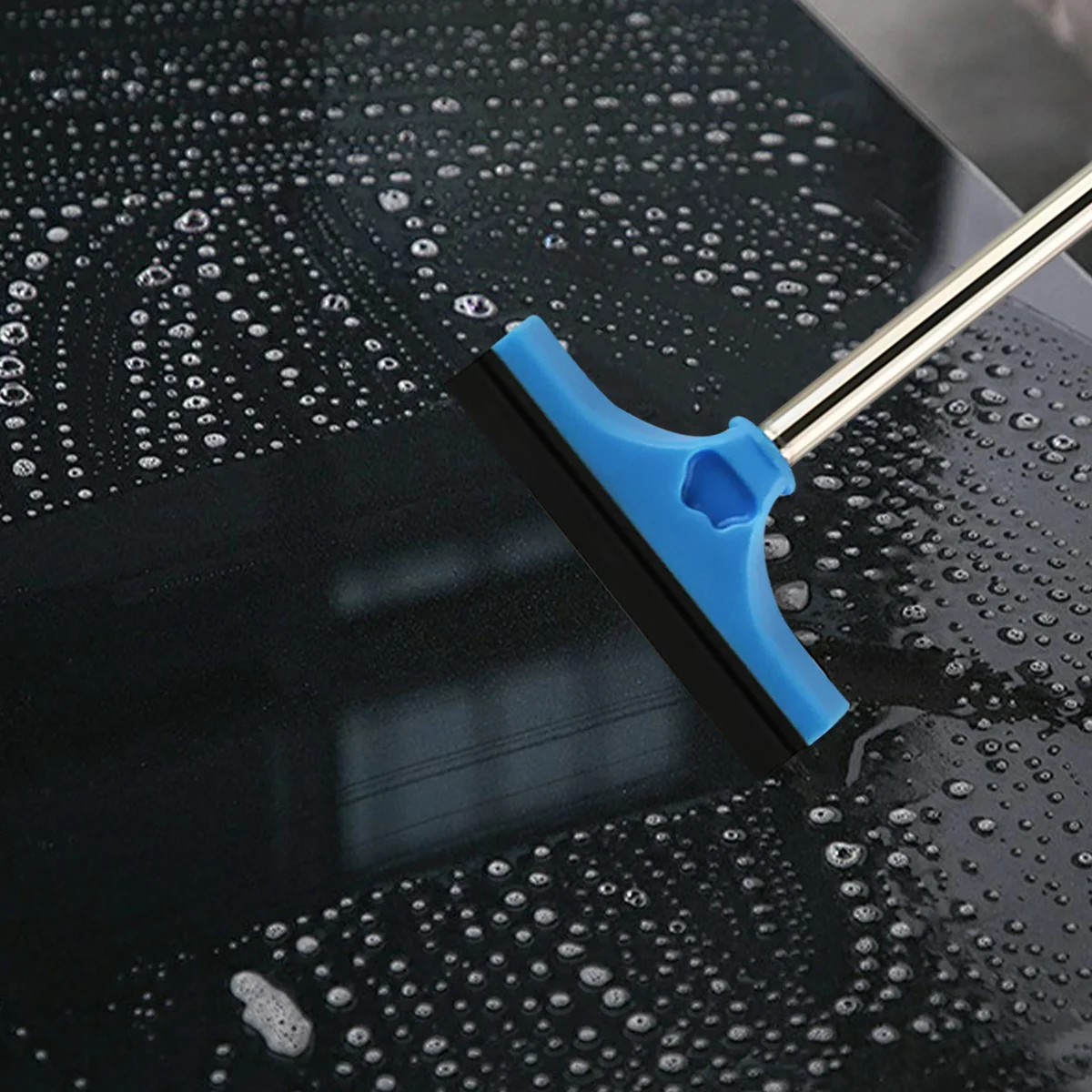 Telescopic wing mirror squeegee for cars