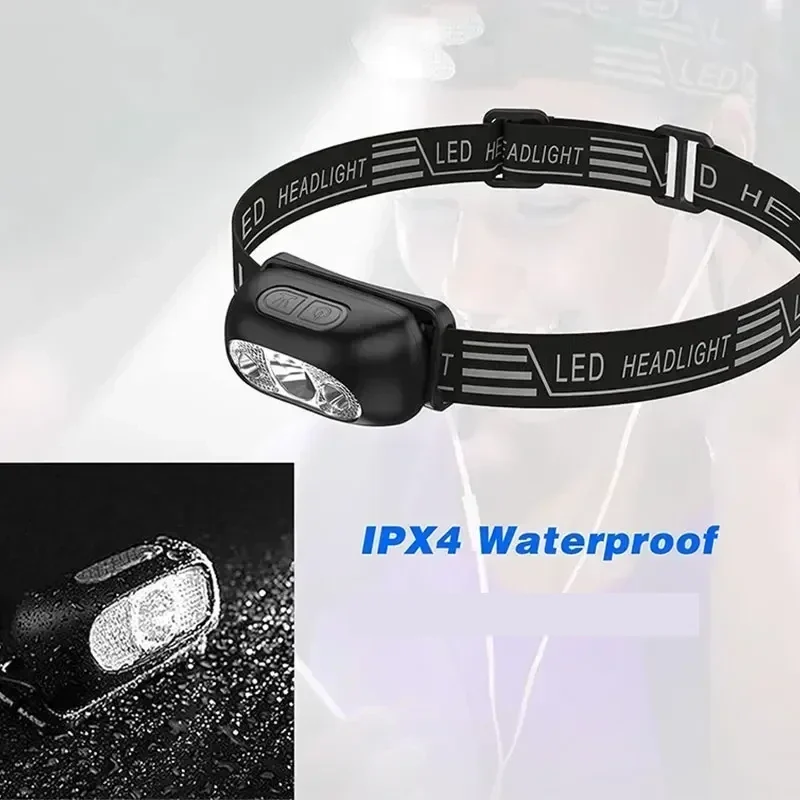 Compact rechargeable LED headlamp with wave sensor — representative supplier photograph