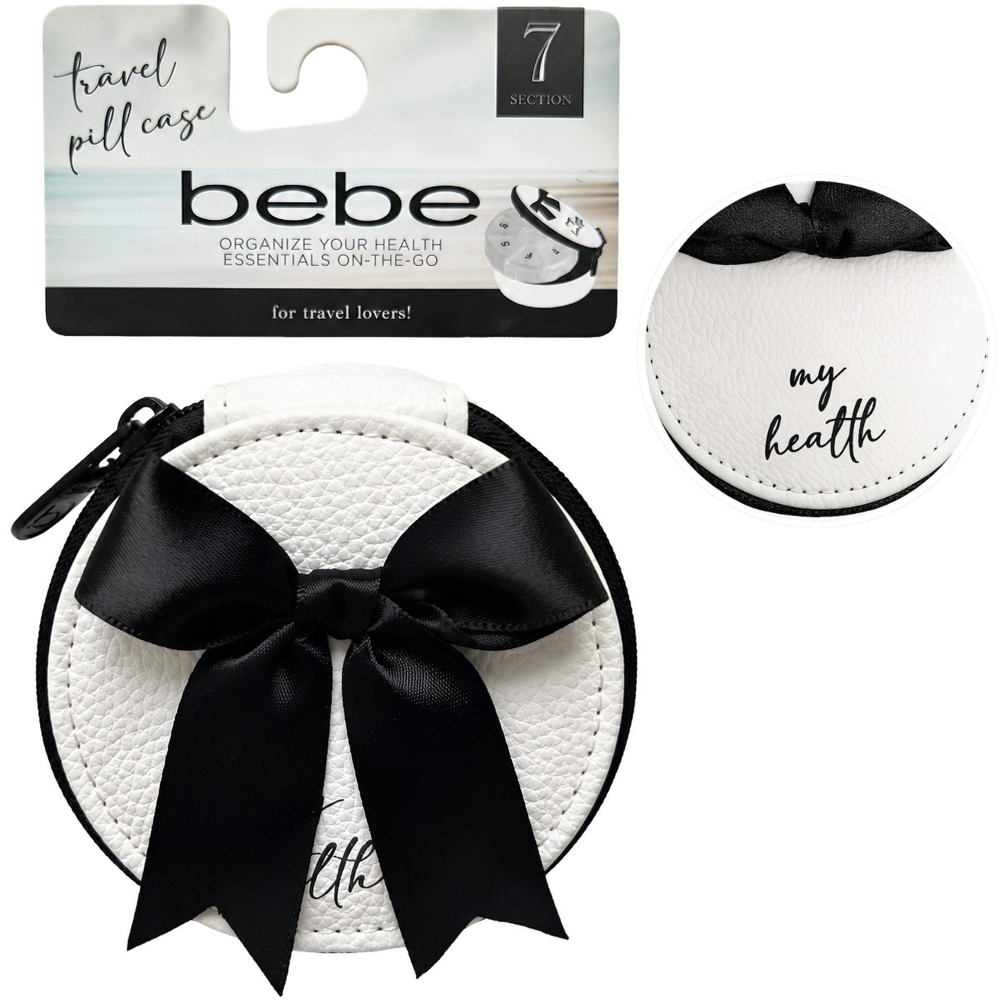 Bebe Round Pill Case with Satin Bow (pack of 18)