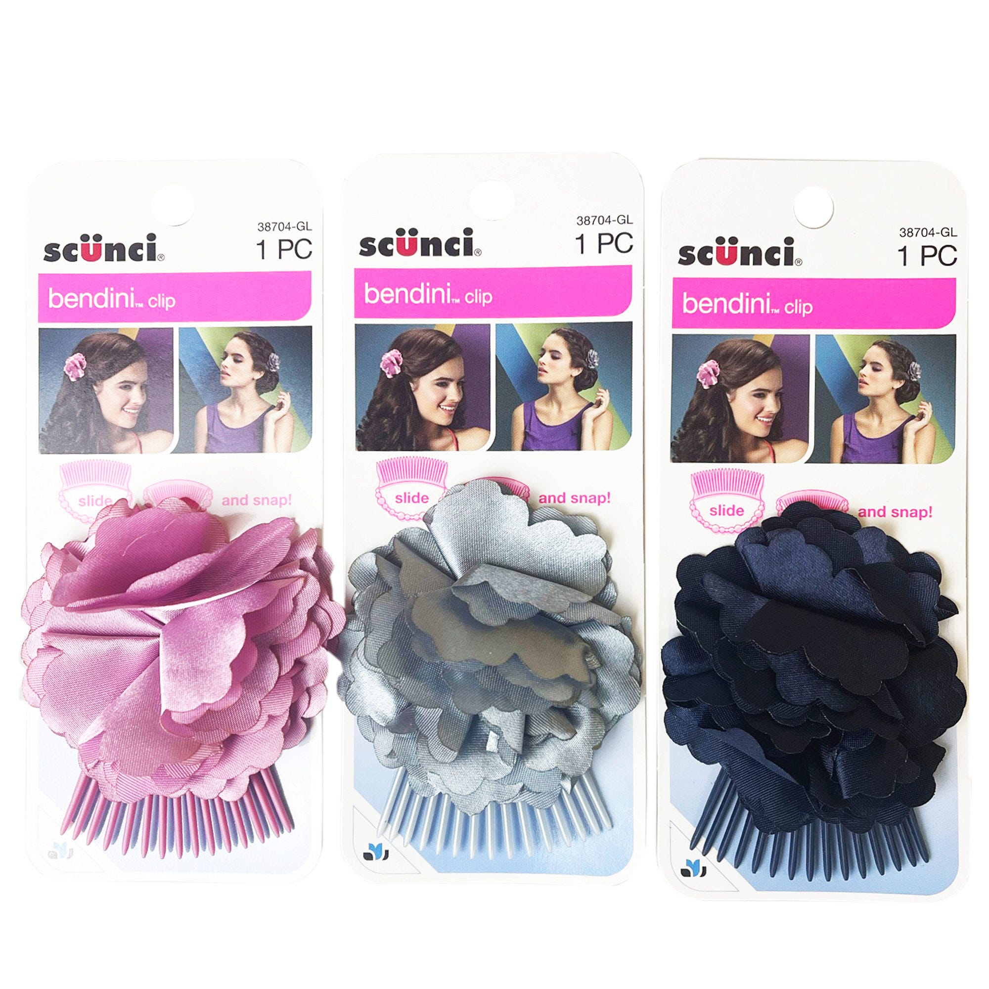 Bulk 51-Pack: Scunci Flower Bendini Clip in Assorted Colors